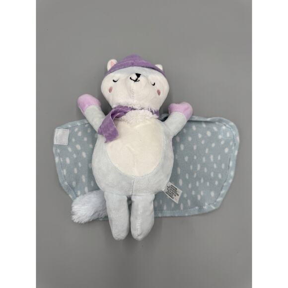 Plush Fox Blue Blanket Swaddle 10" Stuffed Animal Toy Lovey RMS International - Picture 5 of 7